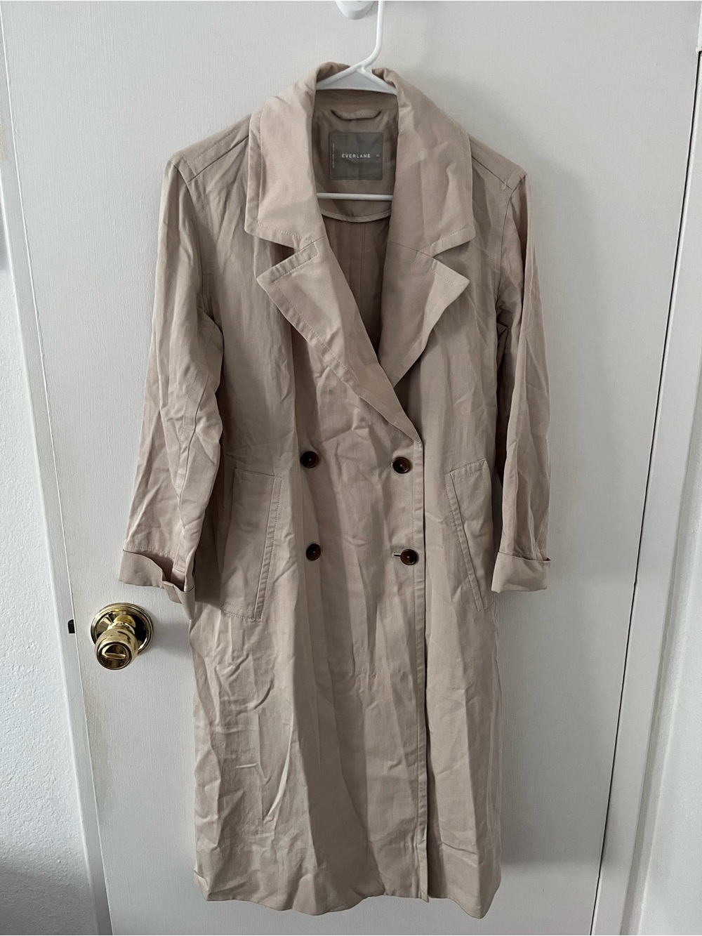 Everlane Women’s Drape Trench Coat Khaki Double Breasted Lyocell Size XS - Picture 2 of 15